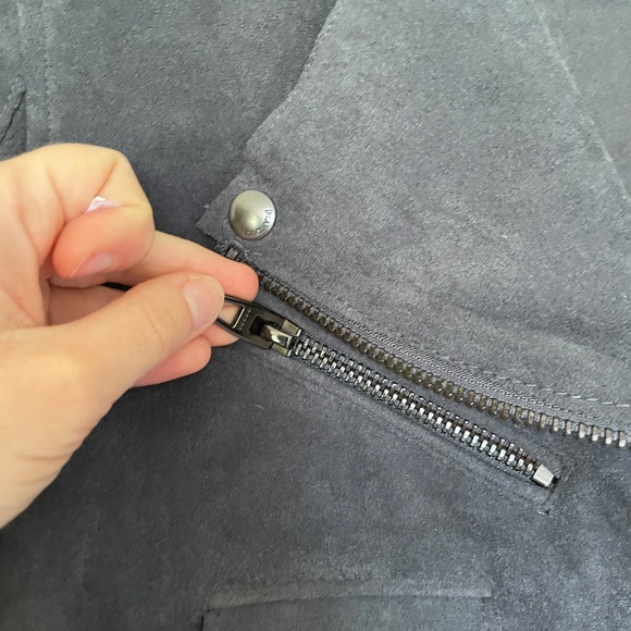 Anthropologie Blank NYC Faux-Suede Dark Gray Moto Jacket/Blazer Size XS NWT - Picture 9 of 16